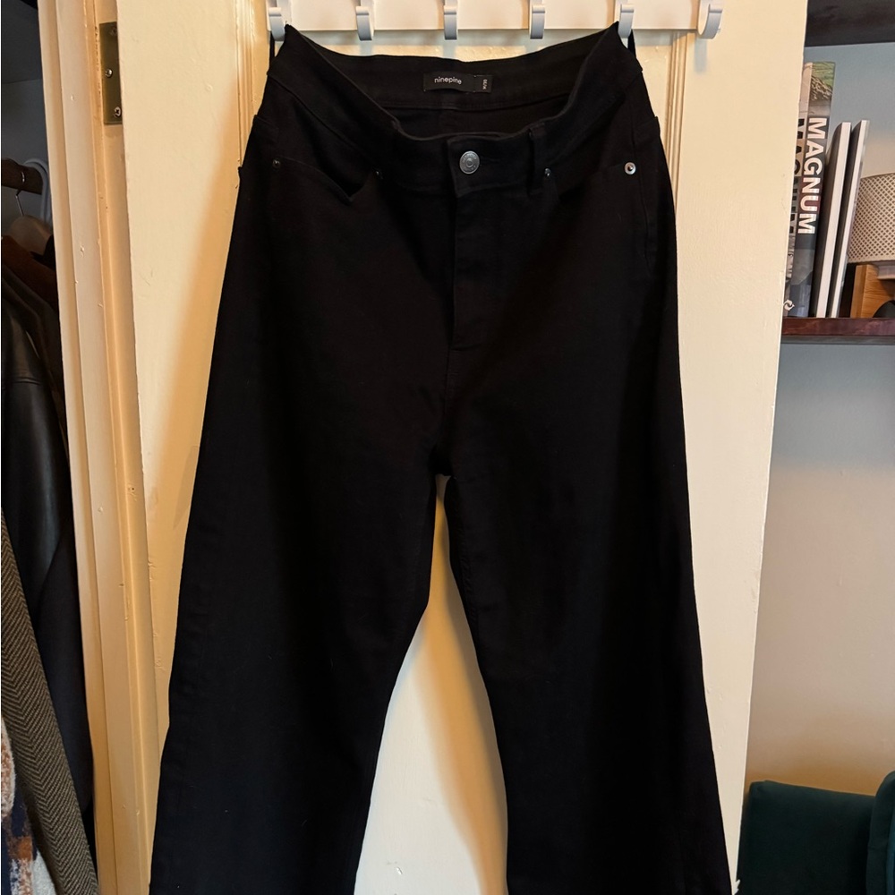 Ninepine wide leg black jeans